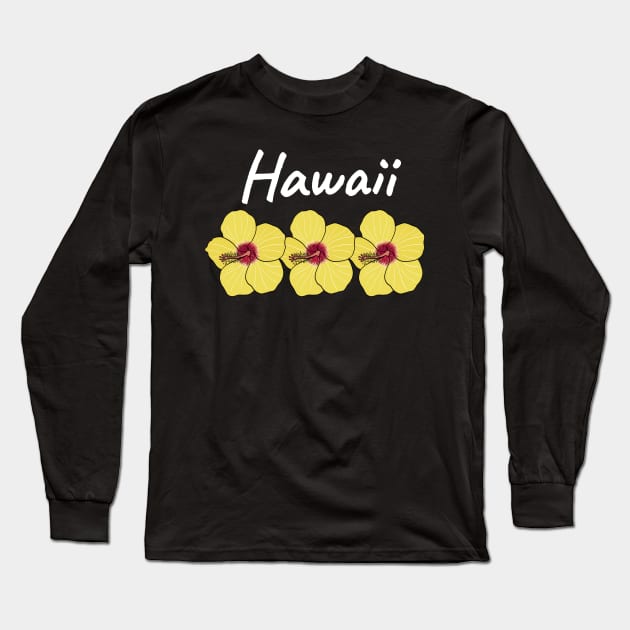 Hawaii Hibiscus State Flower Long Sleeve T-Shirt by SunburstGeo